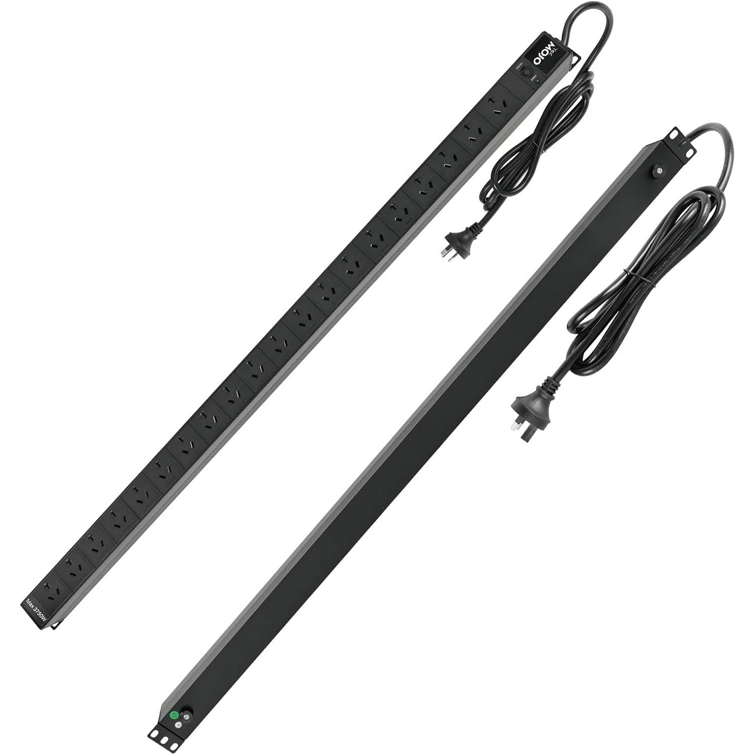 Tecmojo Vertical PDU Power Strip, 20 Outlets Rack Mount Power Distribution Unit for Server Cabinet, 15A Power Plug with 2m Power Cord, Overload Protection, 250V 50/60HZ, Black