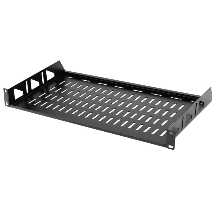 Tecmojo 1U Rack Shelf, Rack Mount Shelf with Anti-Slip Stops-254 mm Deep, Vented Cantilever Tray for 19 inch Server Racks & Cabinets, Good Air Circulation, Weight Capacity 25 kg/55lbs, 2 Pack, Black