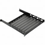 Tecmojo 1U Rack Shelf with Back Support,19 inch 375 mm Deep Vented Universal Cantilever Tray for 19 inch Server Racks & Network Cabinets, Good Air Circulation, Weight Capacity 25 kg / 55lbs, Black