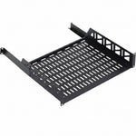 Tecmojo 2U Rack Shelf with Back Support,19 inch 375 mm Deep Vented Universal Cantilever Tray for 19 inch Server Racks & Network Cabinets, Good Air Circulation, Weight Capacity 25 kg / 55lbs, Black