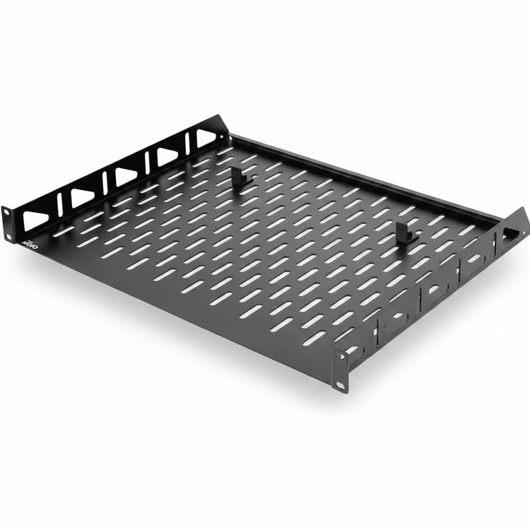 Tecmojo 1U 14 inch Depth Rack Shelf  with Anti-Slip Stops for 19 inch Equipment-110lbs Weight Capacity(2 Pack)