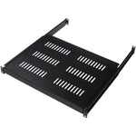Tecmojo 1U 350mm Sliding Rack Shelf with Adjustable Range of 350-500mm 4 Post Vented Server Rack Mount Shelf, Support to 30kg, Universal Tray for 19 Inch 600mm Deep AV/Network Device Rack