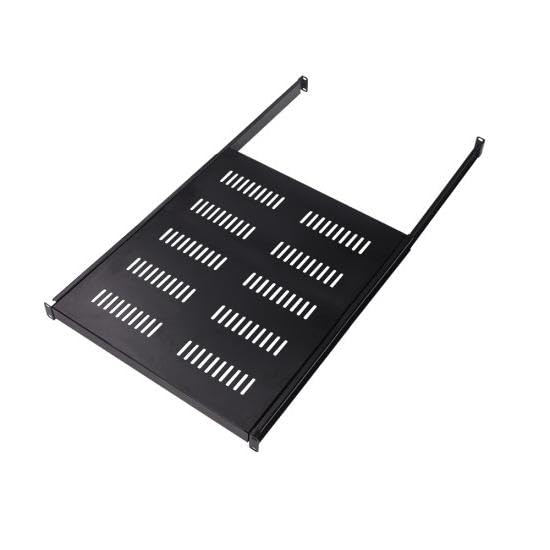 Tecmojo 1U 550mm Sliding Rack Shelf with Adjustable Range of 550-700mm 4 Post Vented Server Rack Mount Shelf, Support to 30kg, Universal Tray for 19 Inch 800mm Deep AV/Network Device Rack