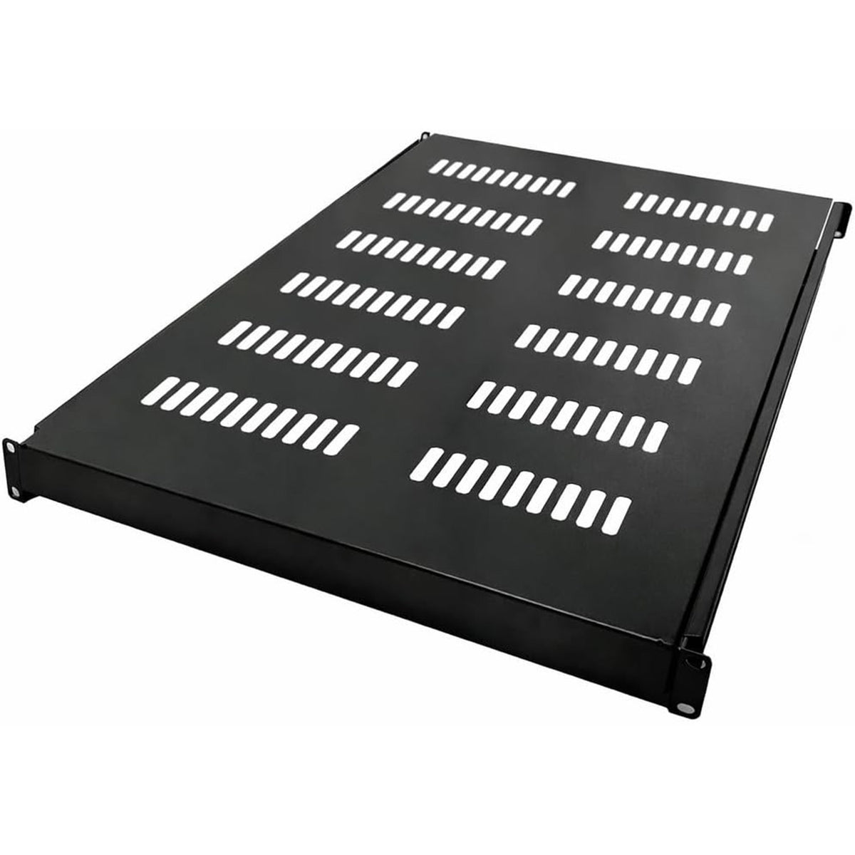 Tecmojo 1U 700mm Sliding Rack Shelf with Adjustable Range of 700-900mm 4 Post Vented Server Rack Mount Shelf, Support to 30kg, Universal Tray for 19 Inch 1000mm Deep AV/Network Device Rack