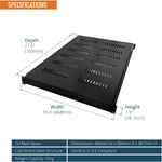 Tecmojo 1U 700mm Sliding Rack Shelf with Adjustable Range of 700-900mm 4 Post Vented Server Rack Mount Shelf, Support to 30kg, Universal Tray for 19 Inch 1000mm Deep AV/Network Device Rack