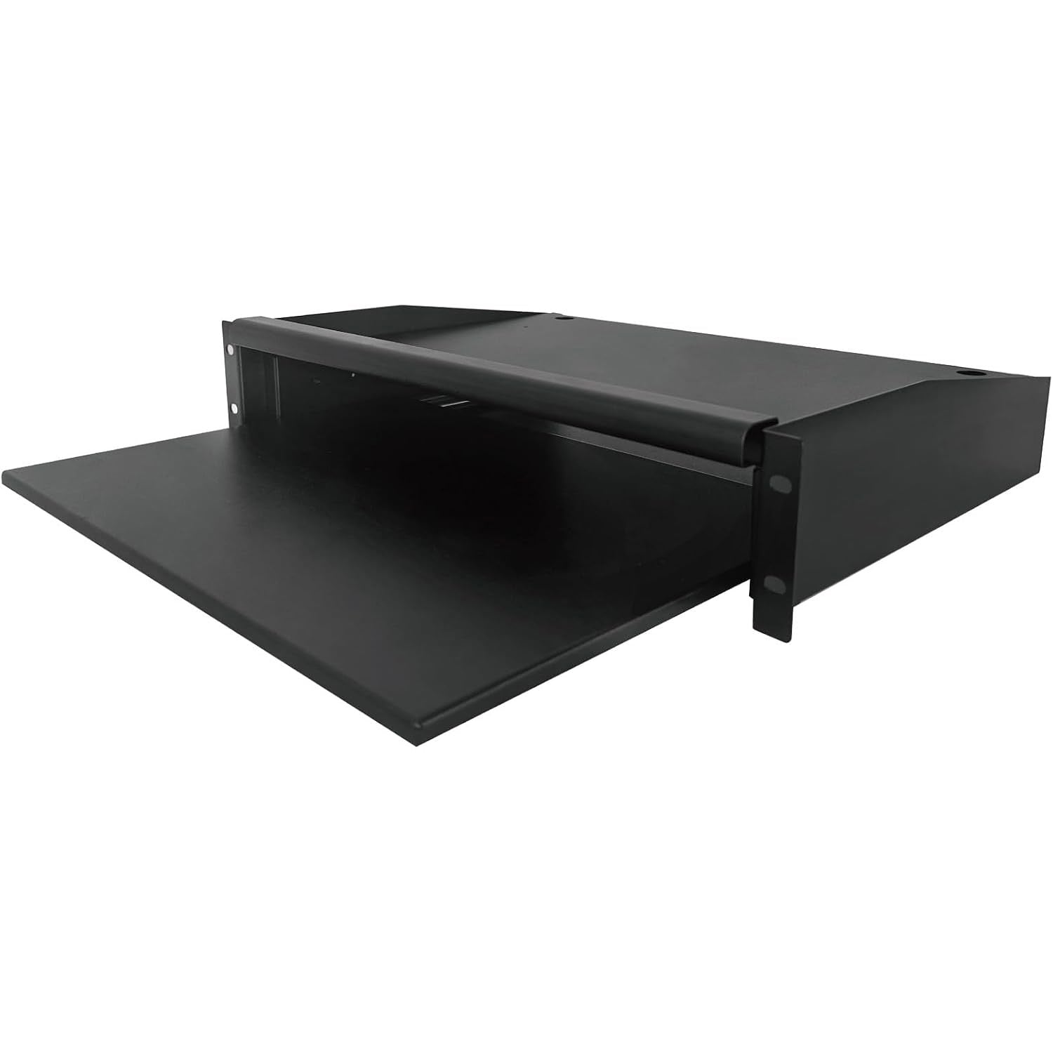 Tecmojo 2U Sliding Keyboard Rack Shelf with Sliding Mouse Tray, 19’’ Server Rank Shelf, Support to 20kg, Universal Tray for 19 Inch AV,Server or Network Device Rack