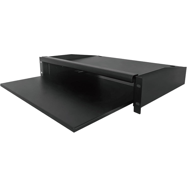 Tecmojo 2U Sliding Keyboard Rack Shelf with Sliding Mouse Tray, 19’’ Server Rank Shelf, Support to 20kg, Universal Tray for 19 Inch AV,Server or Network Device Rack