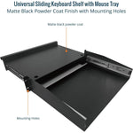 Tecmojo 2U Sliding Keyboard Rack Shelf with Sliding Mouse Tray, 19’’ Server Rank Shelf, Support to 20kg, Universal Tray for 19 Inch AV,Server or Network Device Rack