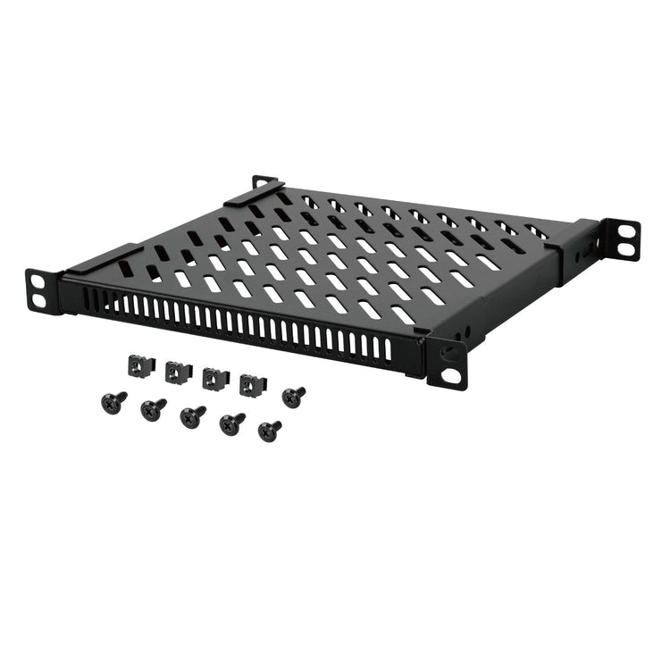 Tecmojo 1U Rack Shelf 10 inch 4 Post 200mm Deep Server Rack Mount Shelf, Adjustable 200-260mm Deep Ventilated Shelf, Support to 30kg, Universal Tray for 10 Inch AV/Network Device Rack