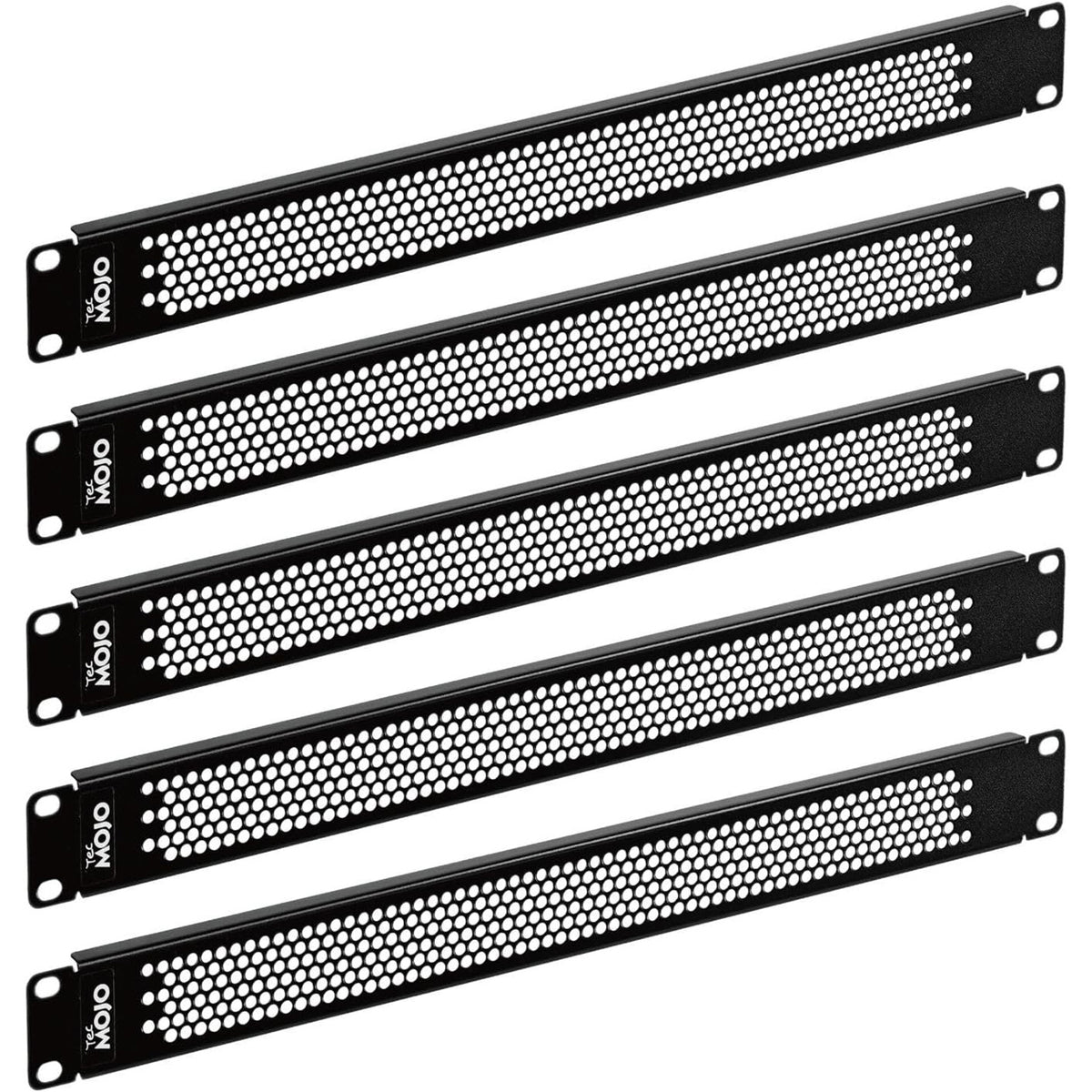 Tecmojo 1U Blank Panel, Vented Server Rack Blank Panel, Rack Mount Plate for 19in Server Network Rack Enclosure/Cabinet, Black(5 Pack)