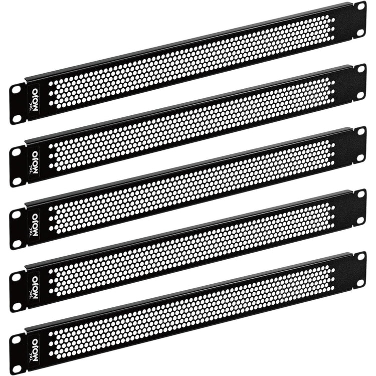 Tecmojo 1U Blank Panel, Vented Server Rack Blank Panel, Rack Mount Plate for 19in Server Network Rack Enclosure/Cabinet, Black(5 Pack)