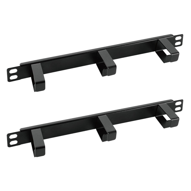 Tecmojo 2 Pack 0.5U 10'' Server Rack Cable Manager with 3 D-Rings, Horizontal Metal Rack Mount Cable Organizer for 10" Server & Network Cabinet, Black