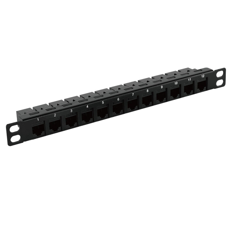 Tecmojo 12-Port Cat6 Patch Panel for 10" Server Rack & Network Cabinet