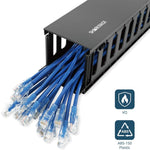 Tecmojo 2U Cable Management, Server Rack Horizontal Plastic Cable Manager, Rack Mount 12 Slots Wire Duct Organizer, Screws for 19 inch AV/IT/Data/Audio Network Device
