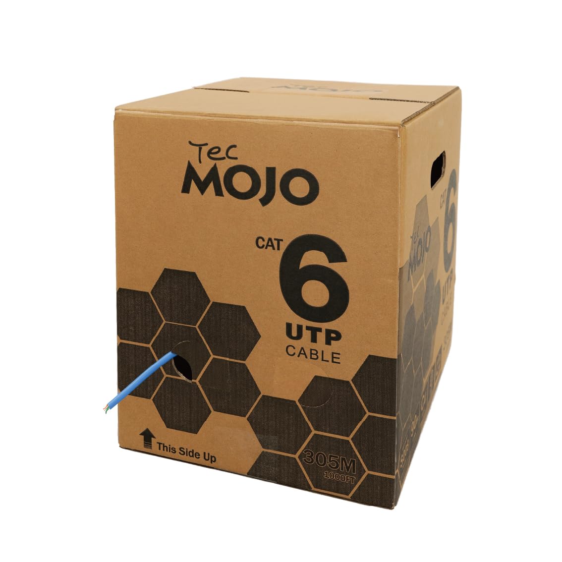Tecmojo CAT 6 Ethernet Cable Without Connector 305m 24AWG LAN Gigabit Internet LSZH Bulk High Speed Solid Cable for Gaming, Streaming, Office, Home Use, Pull Box, Cat6 Bulk, Blue